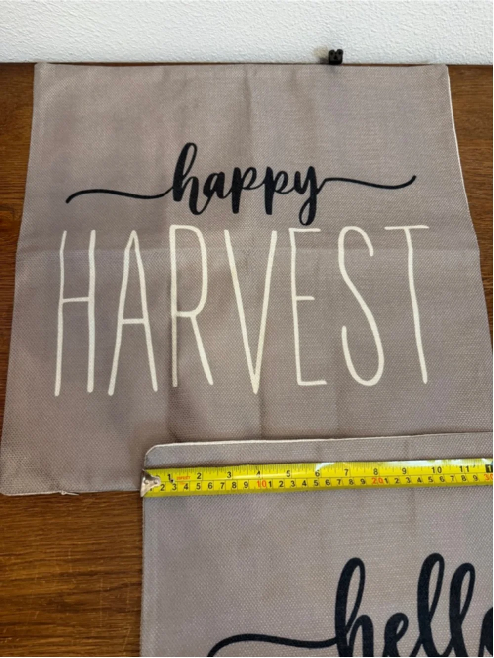 Set of 2 Fall Placemats Hello Pumpkin Happy Harvest Farmhouse Autumn Table Decor